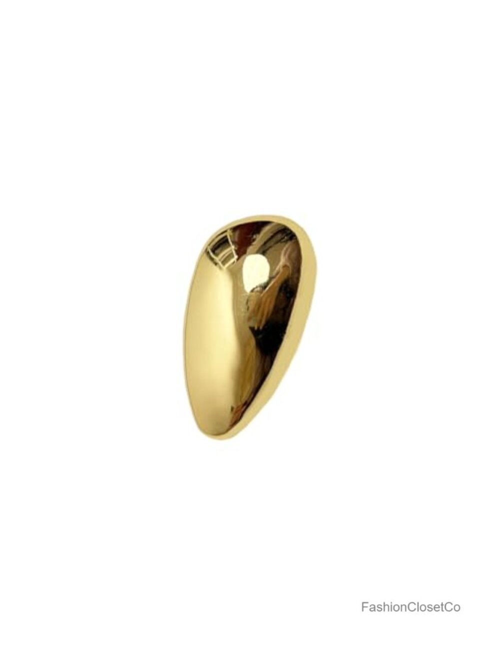 Gold Tone Teardrop Brooch Women Men Minimalist Polished Waterdrop Lapel Pin